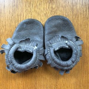 Dark grey freshly picked moccasins size 3